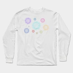 Bohemian Sunflower Pattern - Beachy Long Sleeve T-Shirt